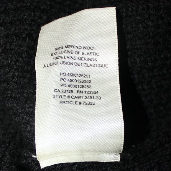 Aritzia Wilfred Free Black Walter Waffle Knit Merino Wool V-neck Sweater Sz S - Picture 8 of 8